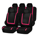 Universal Car Seat Cover Polyester Fabric Automobile Seat Covers Car Seat Cover Vehicle Seat Protector Interior Accessories 9pcs Set Pink