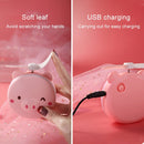 USB Charging Mini Portable LED Night Light Vanity Mirror with Fan(Pink Bear)
