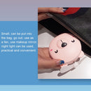 USB Charging Mini Portable LED Night Light Vanity Mirror with Fan(Round Eyes Pig)