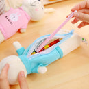 Cute Plush Rabbit Pencil Box Pencilcase Pencil Bag School Supplies Stationery(Red)