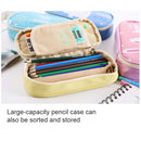 Kawaii School Pencil Case PU Animals Pattern Cartoon Big Pencilcase Color Pencil Box Stationary(Pink Rabbit)