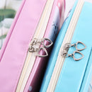 Kawaii School Pencil Case PU Animals Pattern Cartoon Big Pencilcase Color Pencil Box Stationary(Pink Rabbit)