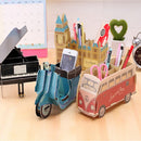 Lovely Multifunction DIY Pen Holder Papery Pens Stand Pencil Holders Desk Large Office Accessories Supplies Stationery(Piano)