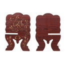 Quran Wooden Book Stand Holder Bookends Gift Removable Handmade Wood Book Decoration(Wine Red)