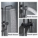 Pressurization Water Saving Black Luxury Brass Shower Set, Specification:A Round Hand Spray