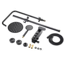 Pressurization Water Saving Black Luxury Brass Shower Set, Specification:A Round Hand Spray