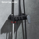 Pressurization Water Saving Black Luxury Brass Shower Set, Specification:A Round Hand Spray