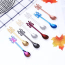 Multicolor Stainless Steel Butterfly Coffee Spoon Fruit Cold Drink Ice Cream Dessert Tea Spoon, Color:Rainbow