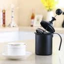 Pump Creamer Stainless Steel Double Mesh Manual Coffee Milk Foam Frothing Pitcher Froth Pump Foamer Cup, Capacity:800cc