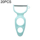 20 PCS Creative Stainless Steel Scraping Peeling Multi-function Vegetable and Fruit Peeler(Green)