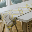 Modern Minimalist Jacquard Dining Table Cloth Tea Table Bed Flag With Tassel, Size:32x180cm(Yellow Clover)