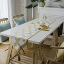 Modern Minimalist Jacquard Dining Table Cloth Tea Table Bed Flag With Tassel, Size:32x180cm(Yellow Square)