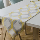 Modern Minimalist Jacquard Dining Table Cloth Tea Table Bed Flag With Tassel, Size:32x180cm(Yellow Square)