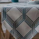 Modern Minimalist Jacquard Dining Table Cloth Tea Table Bed Flag With Tassel, Size:32x180cm(Blue Square)