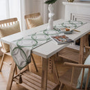 Modern Minimalist Jacquard Dining Table Cloth Tea Table Bed Flag With Tassel, Size:32x220cm(Green Clover)