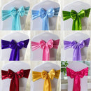 3 PCS Satin Fabric Chair Bows Wedding Chairs Knot Decoration(Lake Blue)