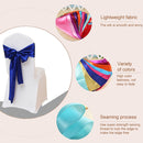 3 PCS Satin Fabric Chair Bows Wedding Chairs Knot Decoration(Lake Blue)