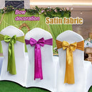 3 PCS Satin Fabric Chair Bows Wedding Chairs Knot Decoration(Lake Blue)