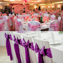 3 PCS Satin Fabric Chair Bows Wedding Chairs Knot Decoration(Lake Blue)