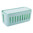 Safety Household Desktop Power Cable Storage Box Charger Socket Organizer(Green)