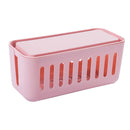 Safety Household Desktop Power Cable Storage Box Charger Socket Organizer(Pink)