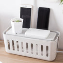 Safety Household Desktop Power Cable Storage Box Charger Socket Organizer(Pink)