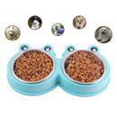 Stainless Steel Dog and Cat Double Bowl Pet Supplies(Pink)