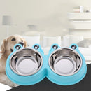 Stainless Steel Dog and Cat Double Bowl Pet Supplies(Green)