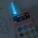 Baby Puzzle Early Education Telephone Children Music Simulation Intelligent Sound and Light Landline(Blue)