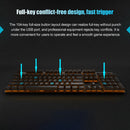 Rapoo V500PRO Orange Light 104 Keys Desktop Laptop Computer Game Esports Office Home Typing Metal Wired Mechanical Keyboard(Green Shaft)