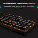 Rapoo V500PRO Orange Light 104 Keys Desktop Laptop Computer Game Esports Office Home Typing Metal Wired Mechanical Keyboard(Tea Shaft)
