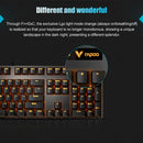 Rapoo V500PRO Orange Light 104 Keys Desktop Laptop Computer Game Esports Office Home Typing Metal Wired Mechanical Keyboard(Tea Shaft)