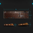 Rapoo V500PRO Orange Light 104 Keys Desktop Laptop Computer Game Esports Office Home Typing Metal Wired Mechanical Keyboard(Tea Shaft)