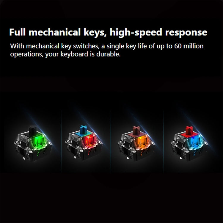 Rapoo V500PRO Orange Light 104 Keys Desktop Laptop Computer Game Esports Office Home Typing Metal Wired Mechanical Keyboard(Red Shaft)