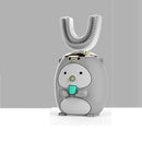 U-shaped Children Electric Toothbrush Baby Rechargeable Brushing Artifact, Style:Toddler Edition(Penguin Gray)