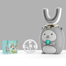 U-shaped Children Electric Toothbrush Baby Rechargeable Brushing Artifact, Style:Toddler Edition(Penguin Gray)