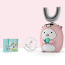 U-shaped Children Electric Toothbrush Baby Rechargeable Brushing Artifact, Style:Children Edition(Penguin Powder)