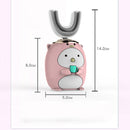 U-shaped Children Electric Toothbrush Baby Rechargeable Brushing Artifact, Style:Children Edition(Penguin Powder)