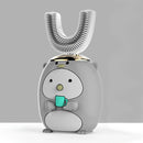 U-shaped Children Electric Toothbrush Baby Rechargeable Brushing Artifact, Style:Children Edition(Penguin Gray)
