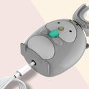 U-shaped Children Electric Toothbrush Baby Rechargeable Brushing Artifact, Style:Children Edition(Penguin Gray)