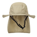 Summer Outdoor Cycling Sunscreen Hat Hiking Sun Hat Wild Windproof Fisherman Hat(Khaki)