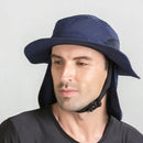 Summer Outdoor Cycling Sunscreen Hat Hiking Sun Hat Wild Windproof Fisherman Hat(Royal Blue)