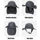 Summer Outdoor Cycling Sunscreen Hat Hiking Sun Hat Wild Windproof Fisherman Hat(Royal Blue)