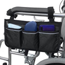 Walking Aid Wheelchair Armrest Side Storage Bag Car Storage Hanging Bag(Black)
