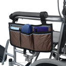 Walking Aid Wheelchair Armrest Side Storage Bag Car Storage Hanging Bag(Brown)