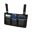 Walking Aid Wheelchair Armrest Side Storage Bag Car Storage Hanging Bag(Brown)