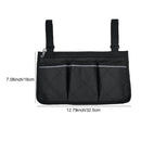 Walking Aid Wheelchair Armrest Side Storage Bag Car Storage Hanging Bag(Red Wine)
