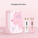 Facial Steamer Nano Spray Water Replenishing Instrument Portable Cold Spray Machine Charging Beauty Instrument Automatic Alcohol Sprayer, Style:Cute Deer(White)