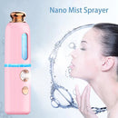 Facial Steamer Nano Spray Water Replenishing Instrument Portable Cold Spray Machine Charging Beauty Instrument Automatic Alcohol Sprayer, Style:Crown(Pink)
