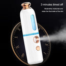 Facial Steamer Nano Spray Water Replenishing Instrument Portable Cold Spray Machine Charging Beauty Instrument Automatic Alcohol Sprayer, Style:Crown(White)